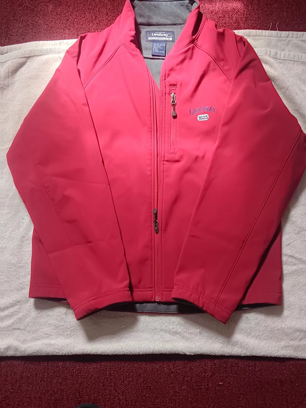 Lands' End Girls Bright Pink Softshell Jacket with Chest Pocket